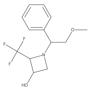 (2R,3S)-1-[(1R)-2-methoxy-1-phenylethyl]-2-(trifluoromethyl)azetidin-3-ol Structure