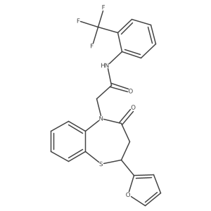 2-(2-(furan-2-yl)-4-oxo-3,4-dihydrobenzo[b][1,4]thiazepin-5(2H)-yl)-N-(2-(trifluoromethyl)phenyl)acetamide Structure