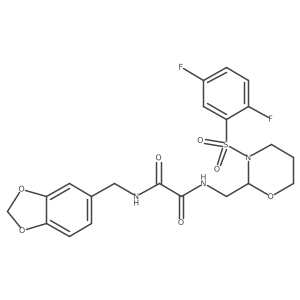 N'-(1,3-benzodioxol-5-ylmethyl)-N-[[3-(2,5-difluorophenyl)sulfonyl-1,3-oxazinan-2-yl]methyl]oxamide结构式