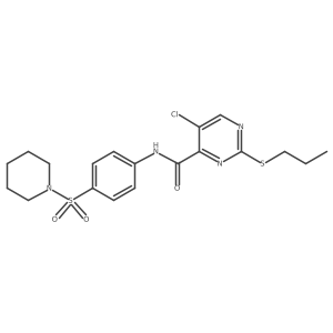 5-chloro-N-[4-(piperidin-1-ylsulfonyl)phenyl]-2-(propylsulfanyl)pyrimidine-4-carboxamide Structure