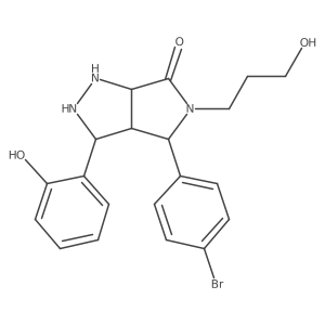 4-(4-Bromophenyl)-3-(2-hydroxyphenyl)-5-(3-hydroxypropyl)-1,2,3,3a,4,6a-hexahydropyrrolo[3,4-c]pyrazol-6-one结构式