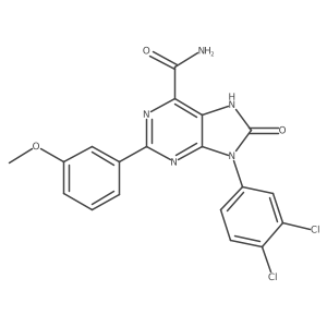9-(3,4-dichlorophenyl)-2-(3-methoxyphenyl)-8-oxo-8,9-dihydro-7H-purine-6-carboxamide结构式