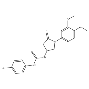 1-(4-Bromophenyl)-3-[1-(3,4-dimethoxyphenyl)-5-oxopyrrolidin-3-yl]urea结构式