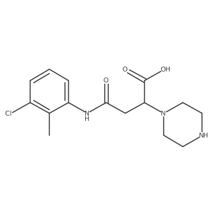 4-((3-Chloro-2-methylphenyl)amino)-4-oxo-2-(piperazin-1-yl)butanoic acid Structure
