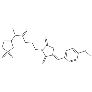 N-(1,1-dioxidotetrahydrothiophen-3-yl)-4-[(5Z)-5-(4-methoxybenzylidene)-4-oxo-2-thioxo-1,3-thiazolidin-3-yl]-N-methylbutanamide Structure