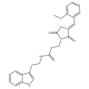 N-[2-(1H-indol-3-yl)ethyl]-3-[(5Z)-5-(2-methoxybenzylidene)-4-oxo-2-thioxo-1,3-thiazolidin-3-yl]propanamide Structure