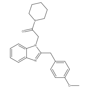 2-(2-(4-methoxybenzyl)-1H-benzo[d]imidazol-1-yl)-1-(piperidin-1-yl)ethanone结构式