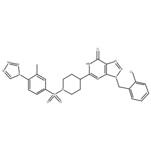 3-[(2-Chlorophenyl)methyl]-3,6-dihydro-5-[1-[[3-methyl-4-(1H-tetrazol-1-yl)phenyl]sulfonyl]-4-piperidinyl]-7H-1,2,3-triazolo[4,5-d]pyrimidin-7-one Structure