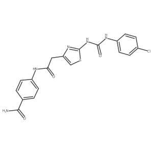 4-(2-(2-(3-(4-Chlorophenyl)ureido)thiazol-4-yl)acetamido)benzamide结构式