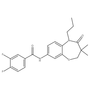 N-(3,3-dimethyl-4-oxo-5-propyl-2,3,4,5-tetrahydrobenzo[b][1,4]oxazepin-8-yl)-3,4-difluorobenzamide结构式