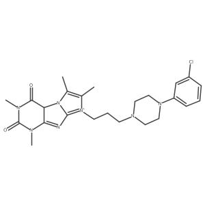 6-[3-[4-(3-chlorophenyl)piperazin-1-yl]propyl]-2,4,7,8-tetramethyl-9aH-purino[7,8-a]imidazol-6-ium-1,3-dione Structure