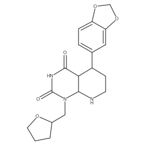 5-(1,3-Benzodioxol-5-yl)-1-(oxolan-2-ylmethyl)-4a,5,6,7,8,8a-hexahydropyrido[2,3-d]pyrimidine-2,4-dione结构式