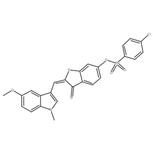 (2E)-2-[(5-methoxy-1-methyl-1H-indol-3-yl)methylidene]-3-oxo-2,3-dihydro-1-benzofuran-6-yl 4-chlorobenzenesulfonate Structure