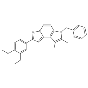 4-(3,4-Dimethoxyphenyl)-11,12-dimethyl-10-(pyridin-2-ylmethyl)-3,5,6,8,10-pentazatricyclo[7.3.0.02,6]dodeca-1(9),2,4,7,11-pentaene结构式