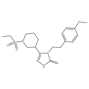 5-(1-(Ethylsulfonyl)piperidin-3-YL)-4-(4-methoxy-phenethyl)-4H-1,2,4-triazole-3-thiol结构式