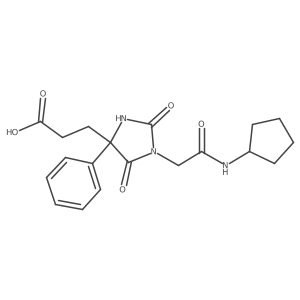 3-(1-(2-(Cyclopentylamino)-2-oxoethyl)-2,5-dioxo-4-phenylimidazolidin-4-yl)propanoic acid Structure
