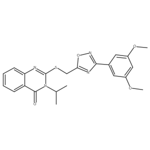2-({[3-(3,5-Dimethoxyphenyl)-1,2,4-oxadiazol-5-yl]methyl}sulfanyl)-3-(propan-2-yl)-3,4-dihydroquinazolin-4-one Structure
