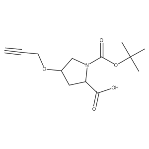 (4S)-1-Boc-4-(2-propyn-1-yloxy)-L-proline结构式
