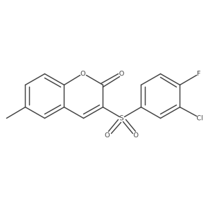 3-(3-chloro-4-fluorobenzenesulfonyl)-6-methyl-2H-chromen-2-one结构式