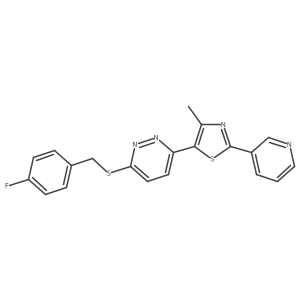 5-(6-((4-Fluorobenzyl)thio)pyridazin-3-yl)-4-methyl-2-(pyridin-3-yl)thiazole Structure