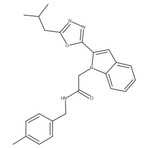 2-(2-(5-isobutyl-1,3,4-oxadiazol-2-yl)-1H-indol-1-yl)-N-(4-methylbenzyl)acetamide结构式
