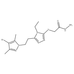 2-({5-[2-(4-bromo-3,5-dimethyl-1H-pyrazol-1-yl)ethyl]-4-ethyl-4H-1,2,4-triazol-3-yl}sulfanyl)acetohydrazide Structure