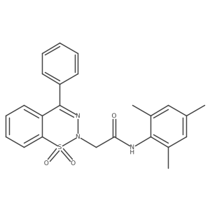 2-(1,1-dioxido-4-phenyl-2H-benzo[e][1,2,3]thiadiazin-2-yl)-N-mesitylacetamide结构式