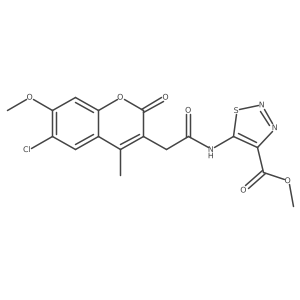 methyl 5-{[(6-chloro-7-methoxy-4-methyl-2-oxo-2H-chromen-3-yl)acetyl]amino}-1,2,3-thiadiazole-4-carboxylate结构式