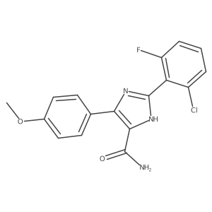 2-(2-chloro-6-fluorophenyl)-4-(4-methoxyphenyl)-1H-imidazole-5-carboxamide结构式