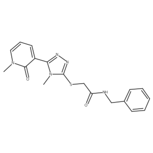 N-benzyl-2-((4-methyl-5-(1-methyl-2-oxo-1,2-dihydropyridin-3-yl)-4H-1,2,4-triazol-3-yl)thio)acetamide Structure