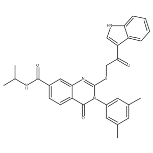 2-((2-(1H-indol-3-yl)-2-oxoethyl)thio)-3-(3,5-dimethylphenyl)-N-isopropyl-4-oxo-3,4-dihydroquinazoline-7-carboxamide Structure
