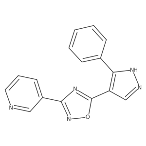 5-(3-phenyl-1H-pyrazol-4-yl)-3-(pyridin-3-yl)-1,2,4-oxadiazole Structure