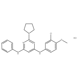 N2-(3-chloro-4-methoxyphenyl)-N4-phenyl-6-(pyrrolidin-1-yl)-1,3,5-triazine-2,4-diamine hydrochloride Structure