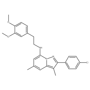 2-(4-chlorophenyl)-N-[2-(3,4-dimethoxyphenyl)ethyl]-3,5-dimethylpyrazolo[1,5-a]pyrimidin-7-amine Structure