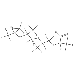 Perfluoro-2,5,8,10-tetramethyl-3,6,9-trioxaundecanoic acid结构式