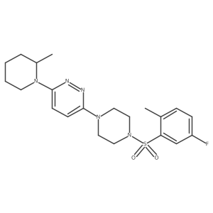 3-(4-((5-Fluoro-2-methylphenyl)sulfonyl)piperazin-1-yl)-6-(2-methylpiperidin-1-yl)pyridazine结构式