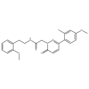 2-[3-(2-fluoro-4-methoxyphenyl)-6-oxo-1(6H)-pyridazinyl]-N~1~-(2-methoxyphenethyl)acetamide结构式