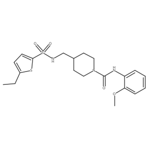 4-((5-ethylthiophene-2-sulfonamido)methyl)-N-(2-methoxyphenyl)piperidine-1-carboxamide结构式