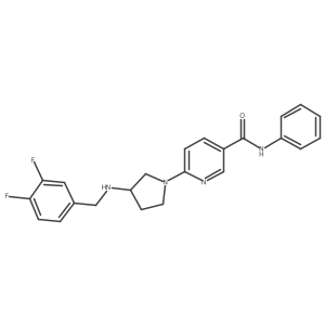 6-{3-[(3,4-difluorobenzyl)amino]-1-pyrrolidinyl}-N~3~-phenylnicotinamide Structure