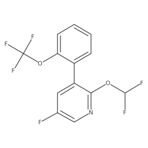 2-(Difluoromethoxy)-5-fluoro-3-(2-(trifluoromethoxy)phenyl)pyridine Structure