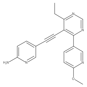 5-((4-Ethyl-6-(6-methoxypyridin-3-yl)pyrimidin-5-yl)ethynyl)pyridin-2-amine Structure