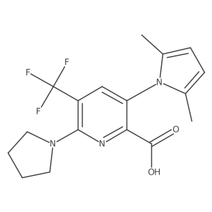 3-(2,5-Dimethyl-1H-pyrrol-1-yl)-6-(pyrrolidin-1-yl)-5-(trifluoromethyl)picolinic acid Structure