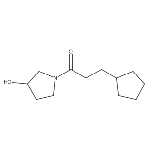 3-Cyclopentyl-1-(3-hydroxypyrrolidin-1-yl)propan-1-one结构式