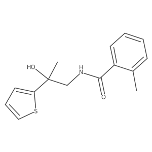 N-(2-hydroxy-2-(thiophen-2-yl)propyl)-2-methylbenzamide结构式