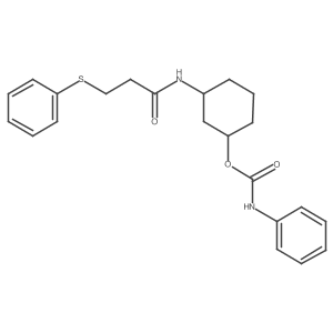 3-(3-(Phenylthio)propanamido)cyclohexyl phenylcarbamate结构式