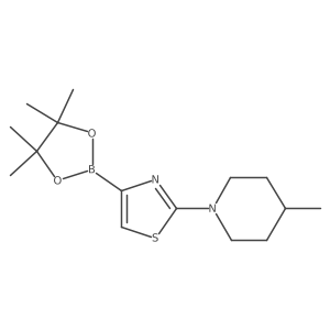 2-(4-Methylpiperidin-1-yl)thiazole-4-boronic acid pinacol ester Structure