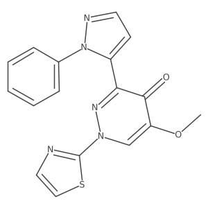 5-methoxy-3-(1-phenyl-1H-pyrazol-5-yl)-1-(1,3-thiazol-2-yl)pyridazin-4(1H)-one结构式