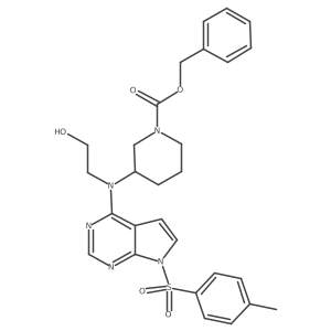 (R)-benzyl 3-((2-hydroxyethyl)(7-tosyl-7H-pyrrolo[2,3-d]pyrimidin-4-yl)amino)piperidine-1-carboxylate Structure