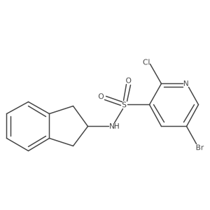 5-bromo-2-chloro-N-(2,3-dihydro-1H-inden-2-yl)pyridine-3-sulfonamide Structure