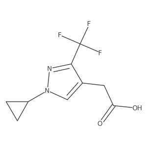 2-(1-Cyclopropyl-3-(trifluoromethyl)-1H-pyrazol-4-yl)acetic acid结构式